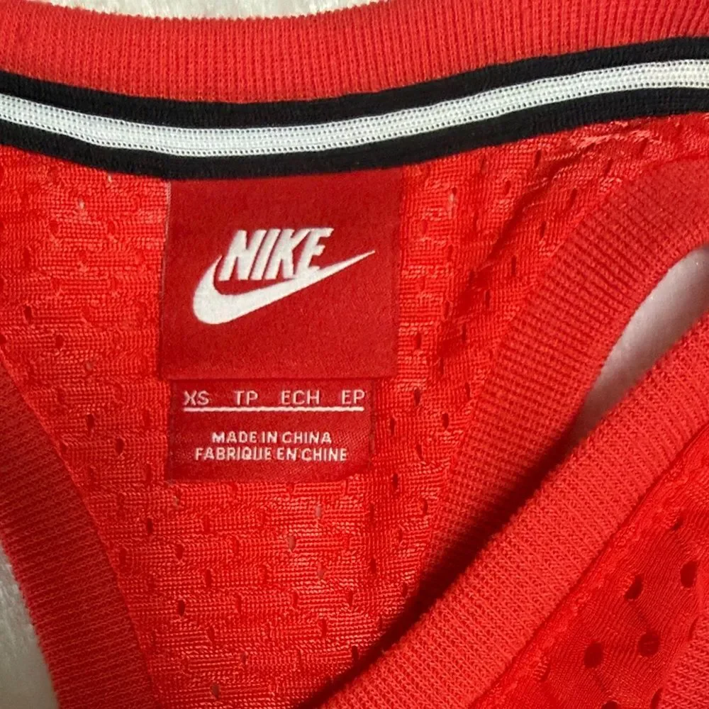 Nike Red Double Layer Mesh Jersey Tank XS Logo Racerback Athletic Running